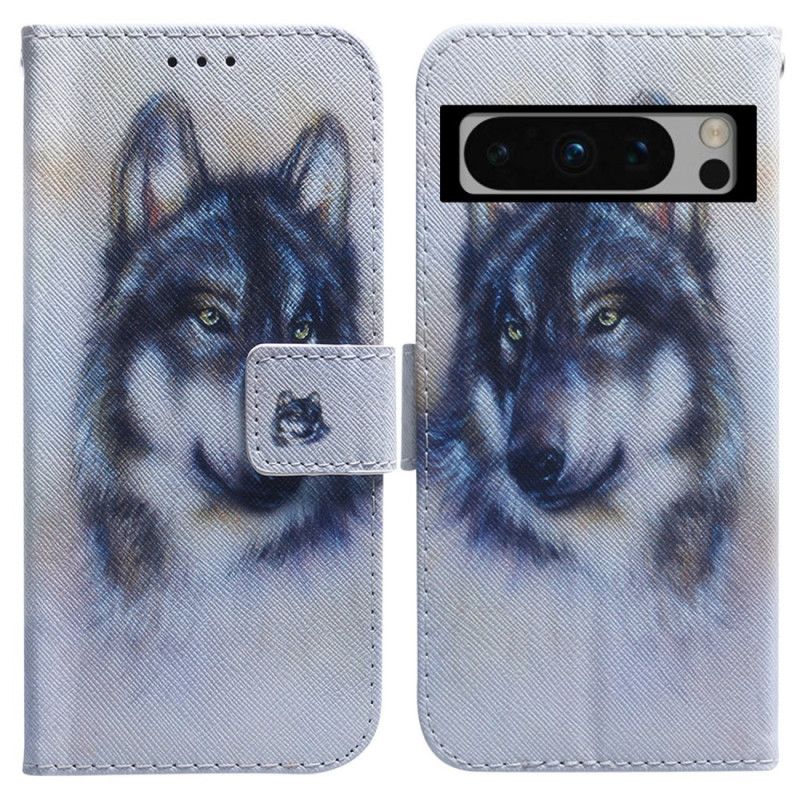 Kožený Kryt Google Pixel 8 Pro Akvarelový Pes