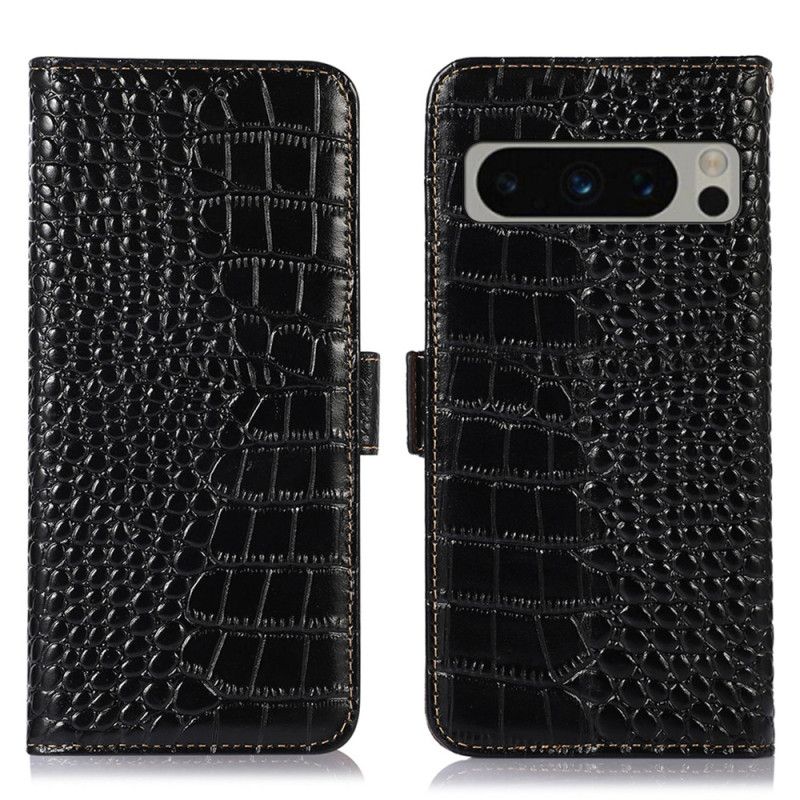 Kožený Kryt Google Pixel 8 Pro Styl Krokodýla Rfid