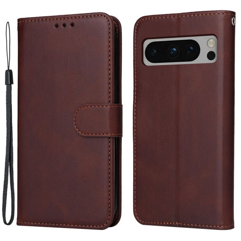 Kožený Kryt Na Google Pixel 8 Pro Spojené S Popruhem