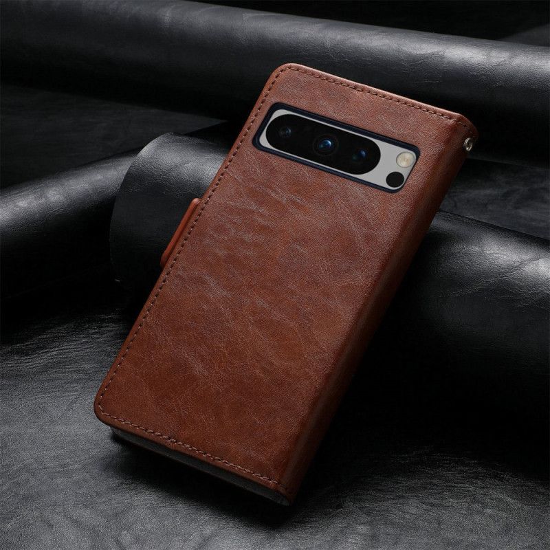 Peněženková Pouzdra Google Pixel 8 Pro Kryty Na Mobil Dvoubarevná Dvojitá Spona
