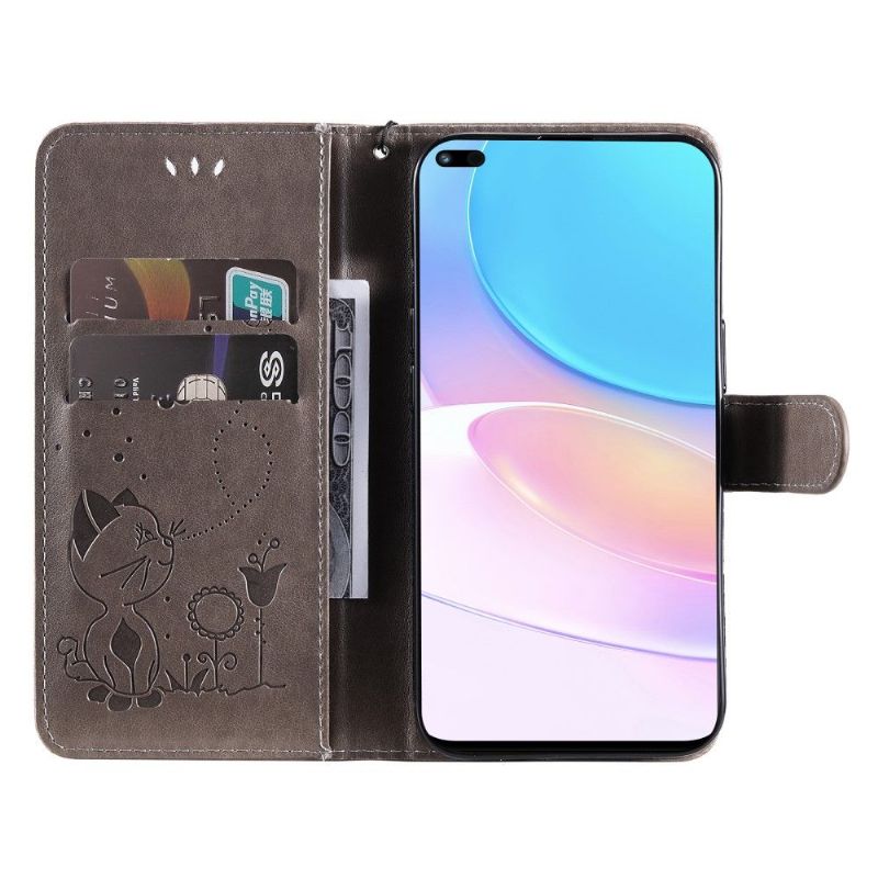 Flipové Pouzdro Na Huawei Nova 8i / Honor 50 Lite Ilustrace Kočky