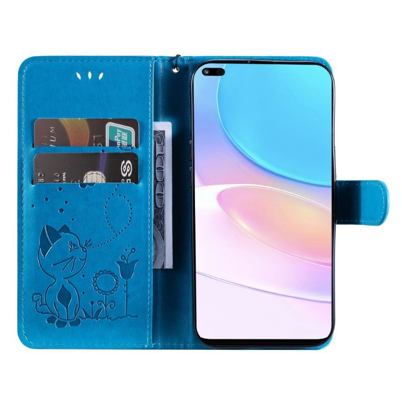 Flipové Pouzdro Na Huawei Nova 8i / Honor 50 Lite Ilustrace Kočky