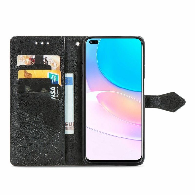 Flipové Pouzdro Na Huawei Nova 8i / Honor 50 Lite Mandala Reliéf Z Umělé Kůže