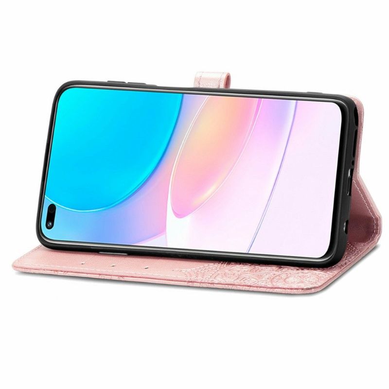 Flipové Pouzdro Na Huawei Nova 8i / Honor 50 Lite Mandala Reliéf Z Umělé Kůže