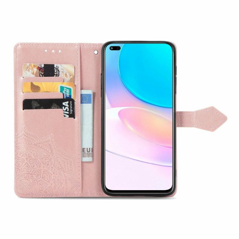 Flipové Pouzdro Na Huawei Nova 8i / Honor 50 Lite Mandala Reliéf Z Umělé Kůže