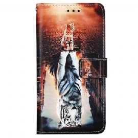 Kožený Kryt Na Oppo Reno 11 Pro 5g Sen O Kotěti S Popruhem