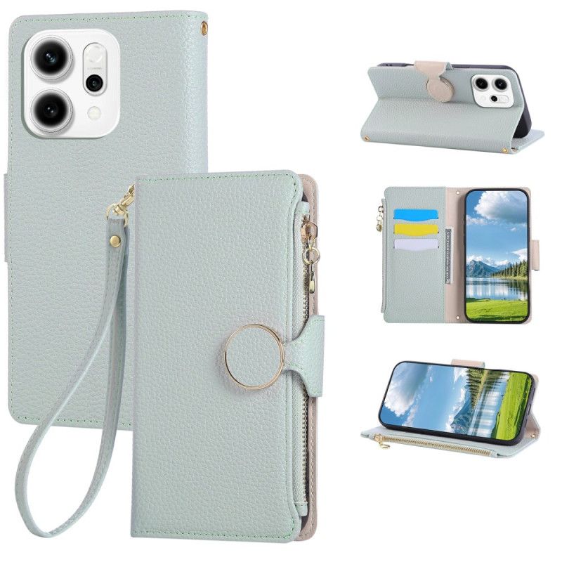 Kožený Kryt Na Oppo Reno 14 5g Peněženka Na Zip