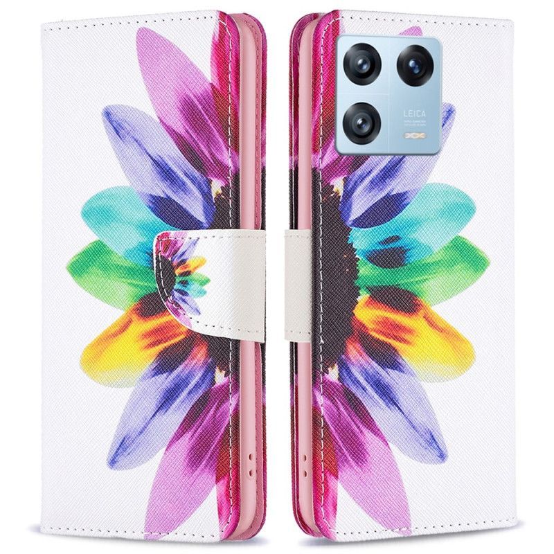 Flipové Pouzdro Na Xiaomi 13 Pro Akvarel Květina