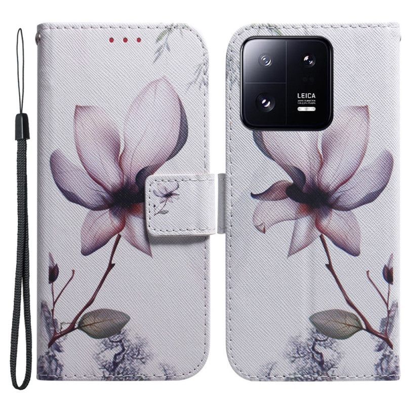 Flipové Pouzdro Na Xiaomi 13 Pro Na Lana Strappy Rose Flower