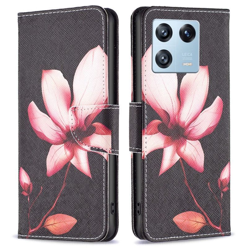 Kožené Pouzdro Na Xiaomi 13 Pro Růžový Květ