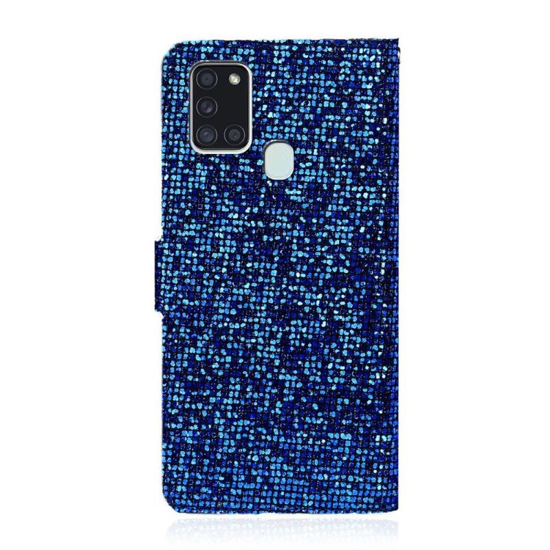 Flipové Pouzdro Na Samsung Galaxy A21s Držák Na Třpytivé Karty