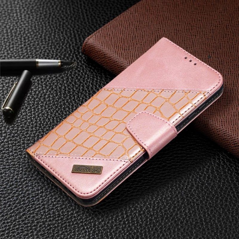 Flipové Pouzdro Na Samsung Galaxy A21s Kožený Efekt Croc Aspect