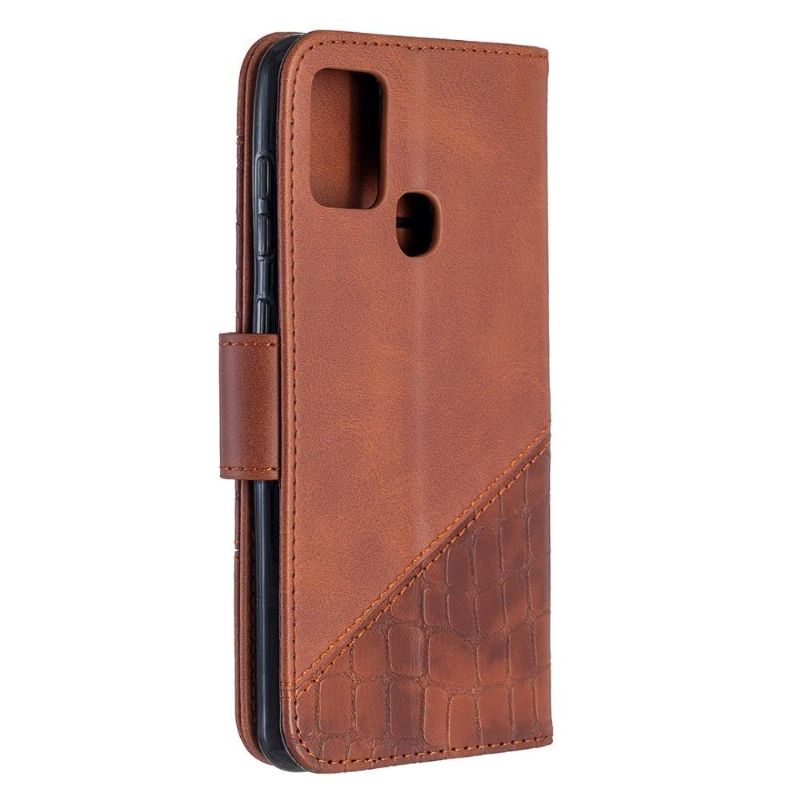 Flipové Pouzdro Na Samsung Galaxy A21s Kožený Efekt Croc Aspect