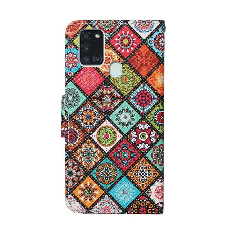 Flipové Pouzdro Na Samsung Galaxy A21s Mandalový Kaleidoskop
