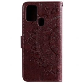 Flipové Pouzdro Na Samsung Galaxy A21s Reliéfní Mandala