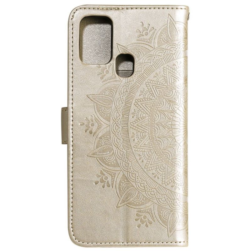 Flipové Pouzdro Na Samsung Galaxy A21s Reliéfní Mandala