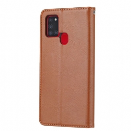 Flipové Pouzdro Na Samsung Galaxy A21s Pouzdro S Koženým Stojánkem