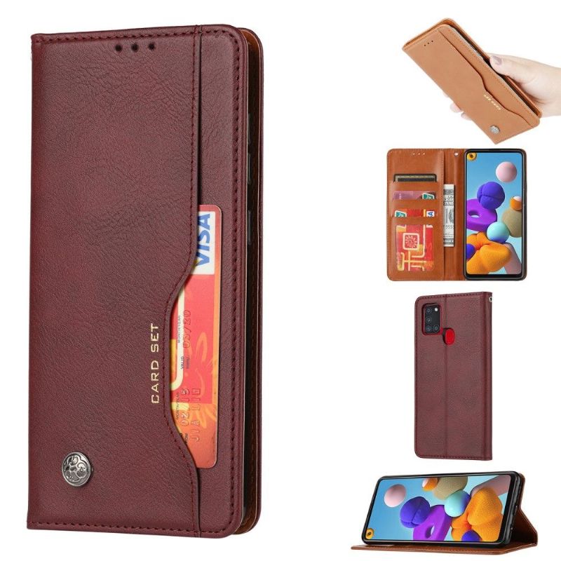 Flipové Pouzdro Na Samsung Galaxy A21s Pouzdro S Koženým Stojánkem
