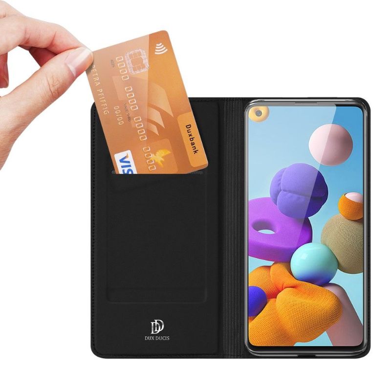 Flipové Pouzdro Na Samsung Galaxy A21s Saténový Povlak