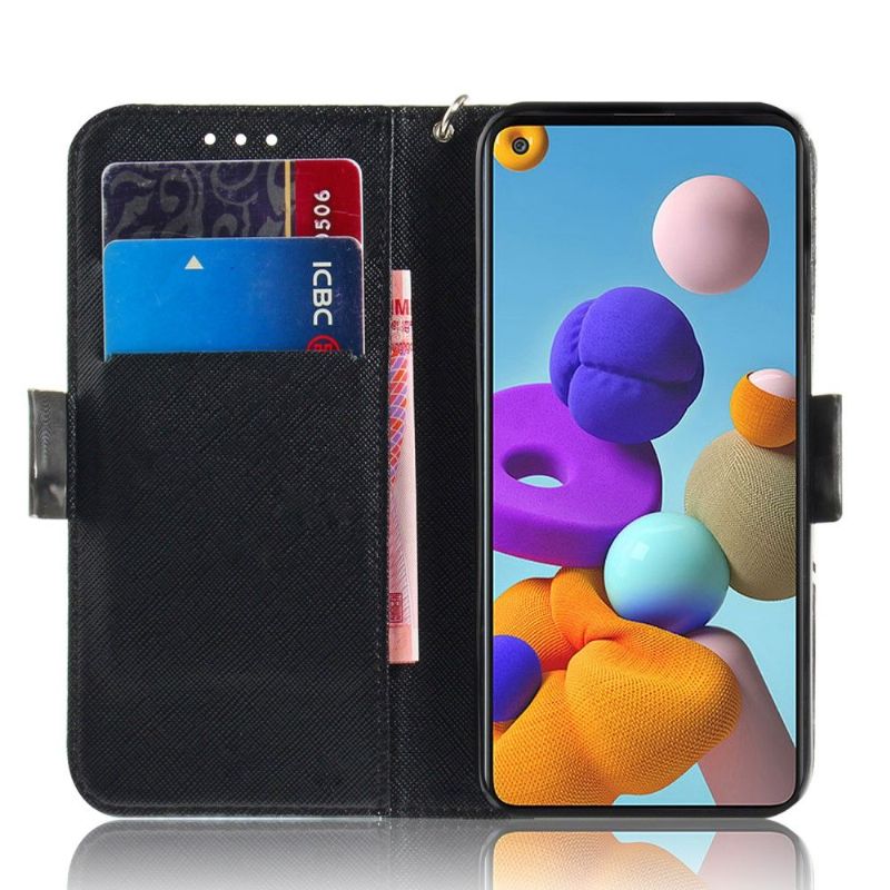 Flipové Pouzdro Na Samsung Galaxy A21s Zlá Panda