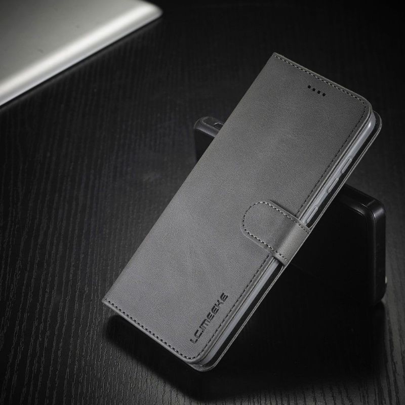 Kožené Pouzdro Folio Na Samsung Galaxy A21s Kožený Efekt Tommy Style - Šedá