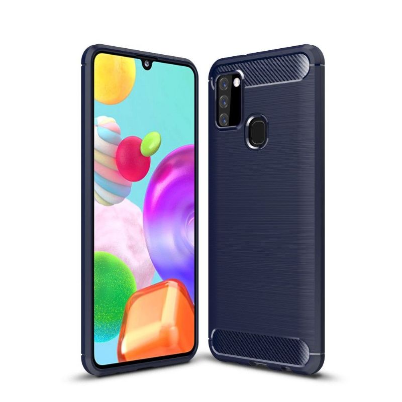 Kryt Na Samsung Galaxy A21s Flexibilní Kartáčovaný Efekt