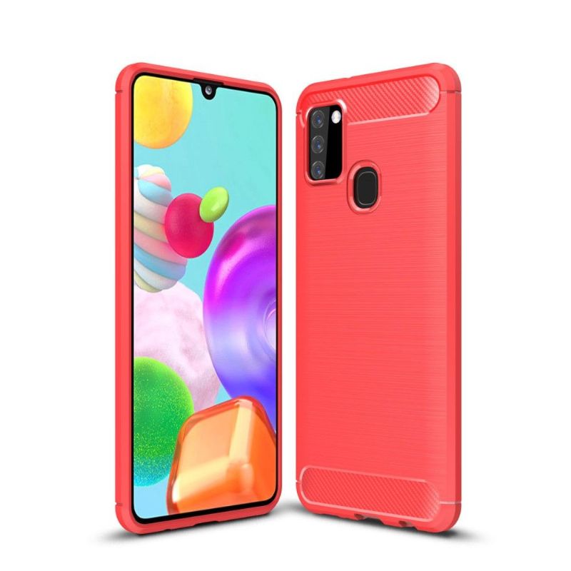 Kryt Na Samsung Galaxy A21s Flexibilní Kartáčovaný Efekt