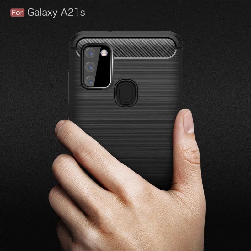 Kryt Na Samsung Galaxy A21s Flexibilní Kartáčovaný Efekt