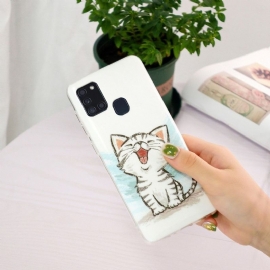 Kryt Na Samsung Galaxy A21s Fluorescenční Obsah Chatu