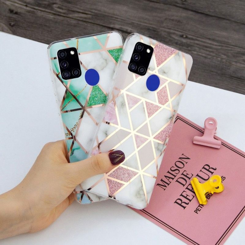 Kryt Na Samsung Galaxy A21s Růžová Geometrie