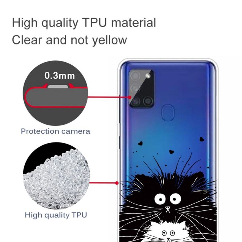 Kryt Na Samsung Galaxy A21s Černobílé Kočky