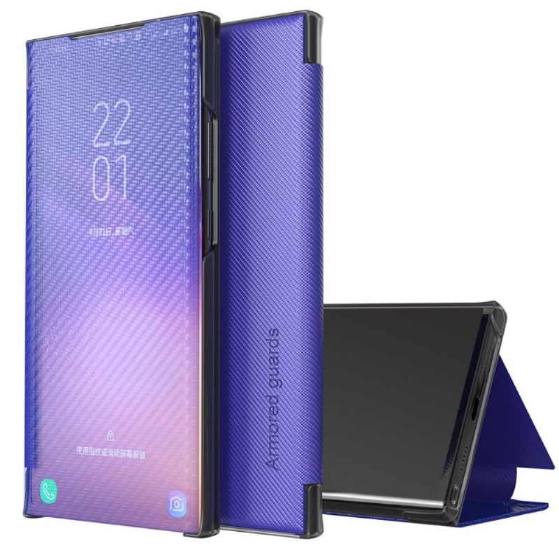 Kryty Na Mobil Na Samsung Galaxy A21s Flipové Pouzdro Uhlíkové Vlákno