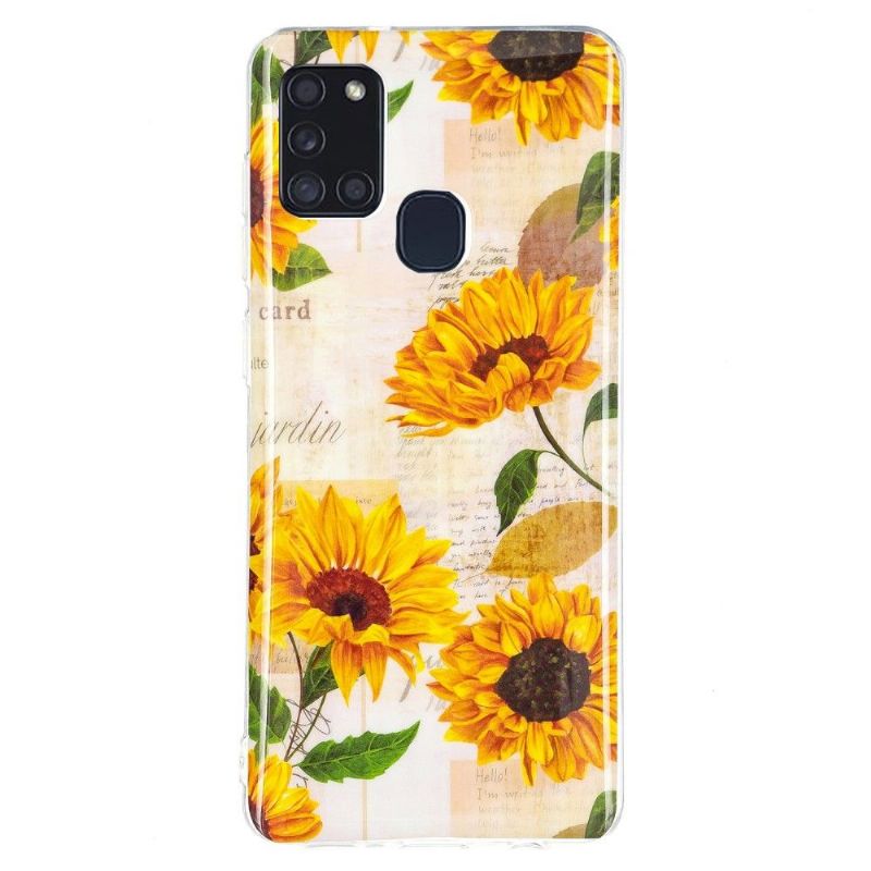 Kryty Na Mobil Na Samsung Galaxy A21s Vintage Slunečnicová Zářivka