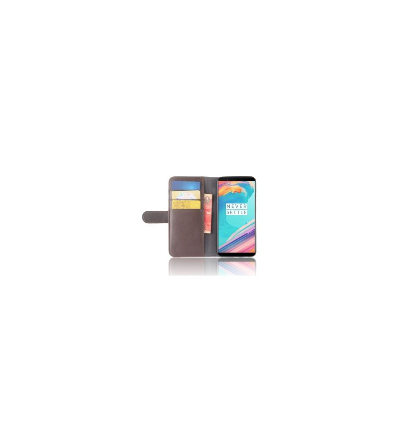 Flipové Pouzdro Na OnePlus 5T Kůže Premium - Hnědá