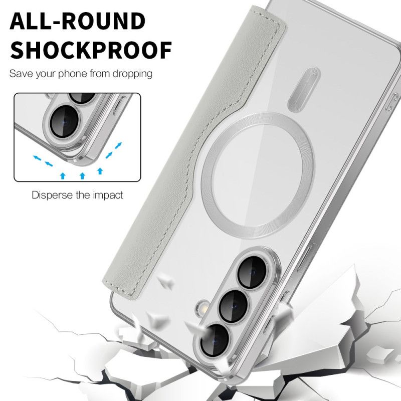 Kožené Pouzdro Samsung Galaxy S26 Kryty Na Mobil Magnetický S Pouzdrem Na Karty A Rfid Ochranou