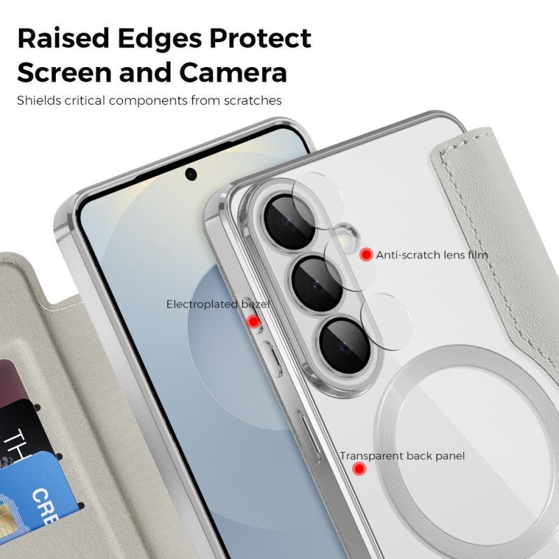 Kožené Pouzdro Samsung Galaxy S26 Kryty Na Mobil Magnetický S Pouzdrem Na Karty A Rfid Ochranou