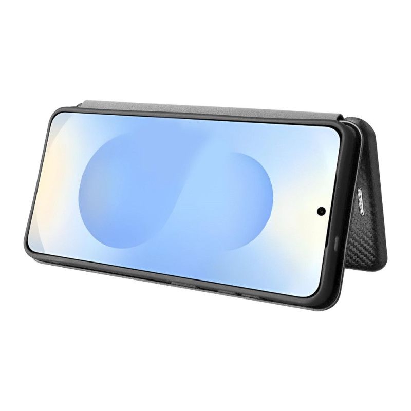 Kožené Pouzdro Samsung Galaxy S26 Kryty Na Mobil Uhlíková Textura S Vlákny