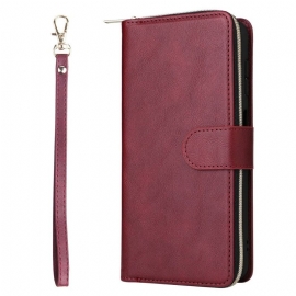 Kožený Kryt Na Samsung Galaxy S26 Peněženka Na Zip