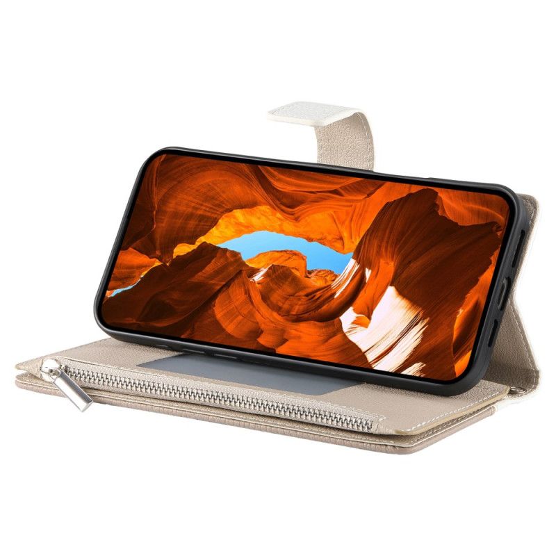 Kožený Kryt Samsung Galaxy S26 Dvoubarevná Peněženka S Popruhy