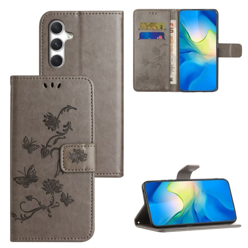 Kožený Kryt Samsung Galaxy S26 Květinové Motivy