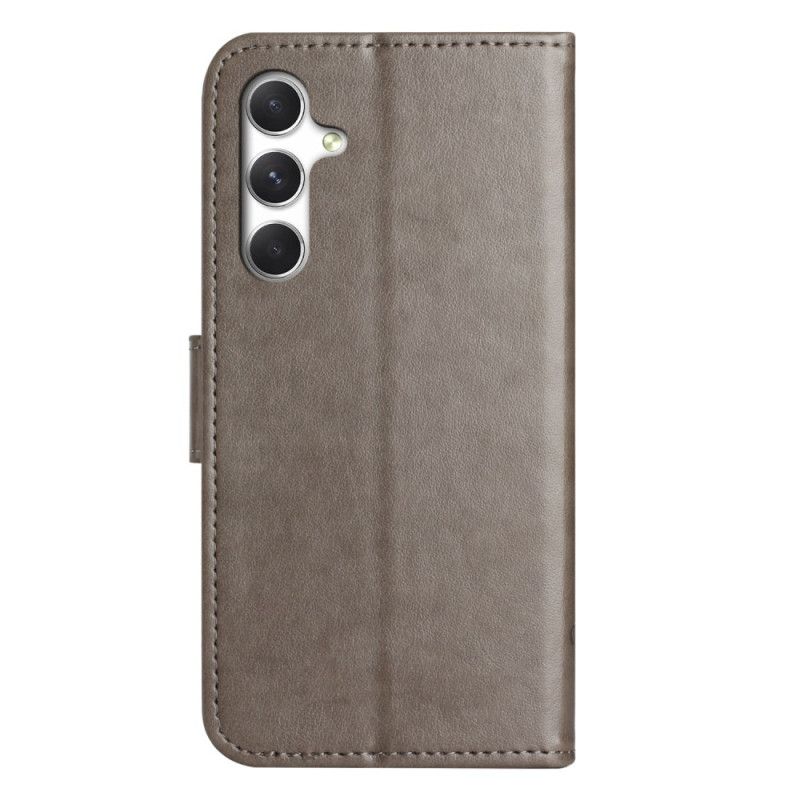 Kožený Kryt Samsung Galaxy S26 Květinové Motivy