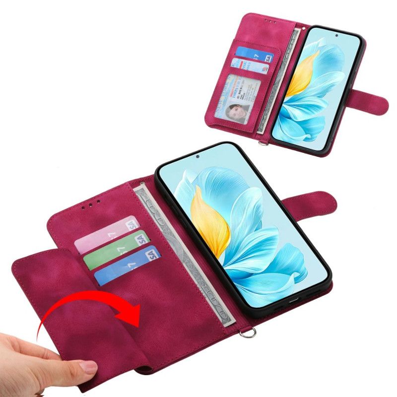 Kožený Kryt Samsung Galaxy S26 Květinový Semišový Vzor S Popruhy