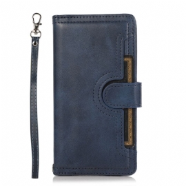 Kožený Kryt Samsung Galaxy S26 Magnetická Peněženka A Šňůrka Na Krk