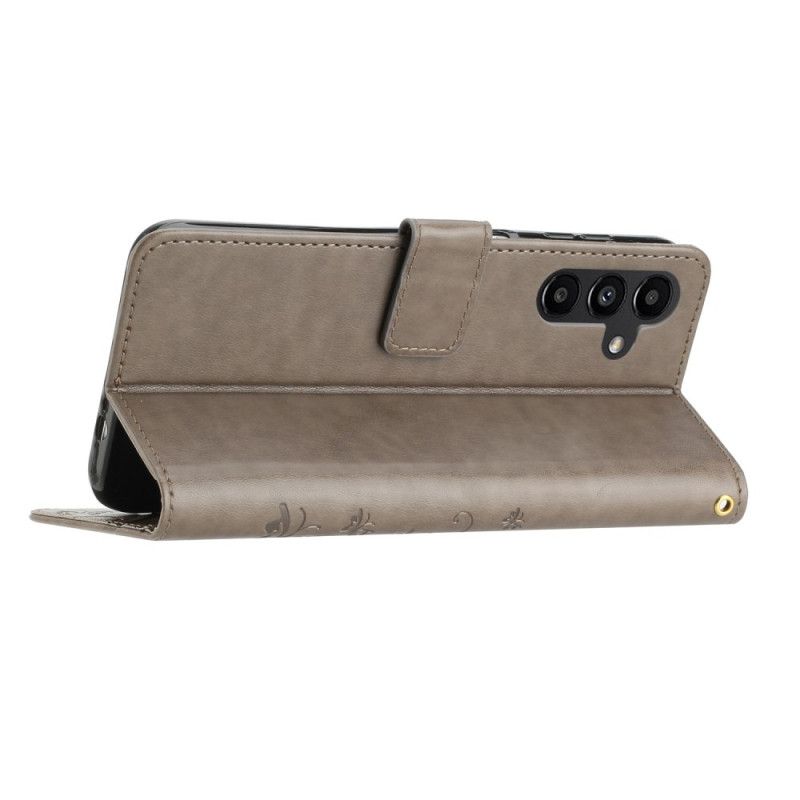 Kožený Kryt Samsung Galaxy S26 Motýl A Květiny