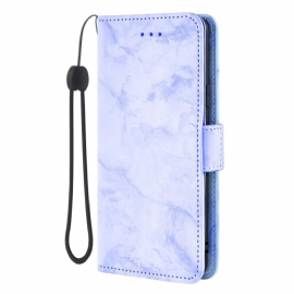 Kožený Kryt Samsung Galaxy S26 Mramorový Vzor A Dvojitá Spona