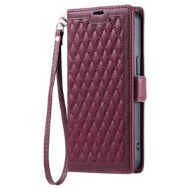 Kožený Kryt Samsung Galaxy S26 Prošívané S Popruhem