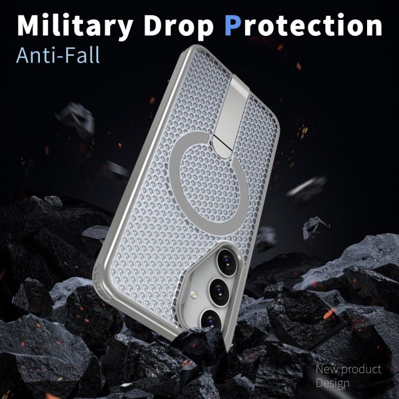 Kryt Na Samsung Galaxy S26 Magnetické S Magnetickým Stojánkem A Stojánkem S Mřížkovou Texturou