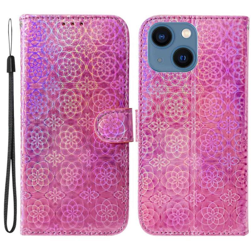 Flipové Pouzdro Na iPhone 14 Plus Na Lana Strappy Styl Vzor