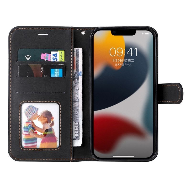 Flipové Pouzdro Na iPhone 14 Plus Trikolóra S Lanyardem