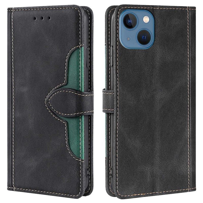 Flipové Pouzdro Na iPhone 14 Plus Umělá Kůže Bicolor Stylový